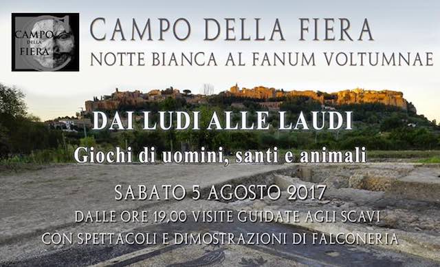 Notte Bianca al Fanum Voltumnae. Visite guidate con spettacoli e dimostrazioni di falconeria