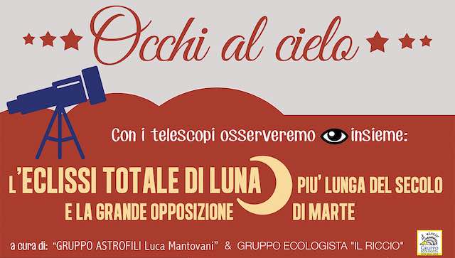 "Occhi al cielo" per l'eclissi totale di Luna più lunga del secolo