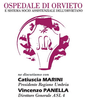 Mercoledi 4 maggio si parla di Sanità nell'Orvietano. Alle 21 a Palazzo dei Sette con il Direttore Panella e la Governatrice Marini