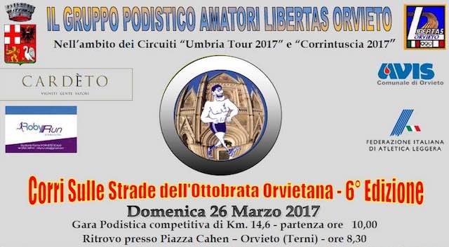"Corri sulle strade dell'Ottobrata Orvietana", ai nastri di partenza la sesta edizione