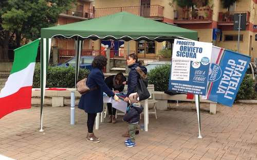 Mozione e petizione per "Orvieto Sicura". FdI-An e Gioventù nazionale in piazza