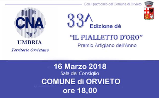 In Comune, la consegna del 33esimo Pialletto d'Oro di CNA Umbria