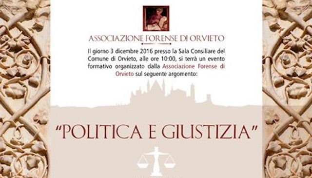 Associazione Forense di Orvieto a convegno su "Politica e Giustizia"