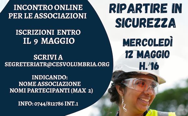 Ripartire in sicurezza dopo il Covid. Il Cesvol organizza l'incontro online gratuito per le associazioni
