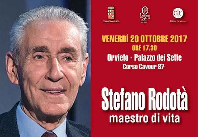 "Omaggio a Stefano Rodotà". Doppio appuntamento in Sala Consiliare e al Palazzo dei Sette