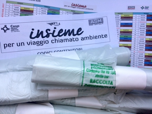 In distribuzione la fornitura 2018 dei sacchetti biocompostabili per l'organico