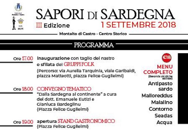 Terza edizione di "Sapori di Sardegna" nel cuore della Maremma
