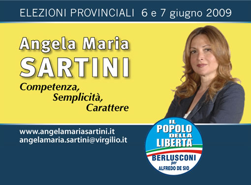 Angela Maria Sartini candidata al Consiglio Provinciale di Terni per il PDL nel Collegio Orvieto II