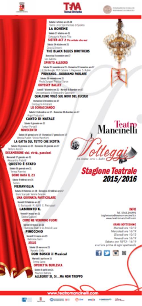 Tutti gli spettacoli in arrivo