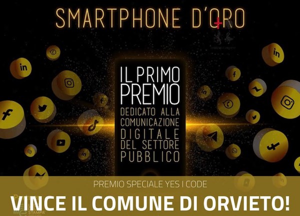 "Smartphone d'Oro" per la comunicazione pubblica digitale. Premio speciale al Comune di Orvieto