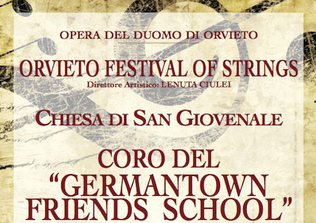 "Germantown Friends School Choir" di Philadephia in concerto a S.Giovenale per "Orvieto Festival of Strings"