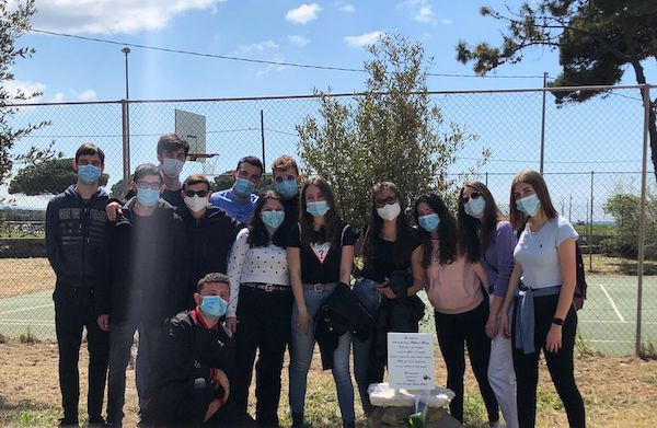 Una targa e una pianta nel piazzale del liceo, in ricordo della professoressa Stefania Giorgi