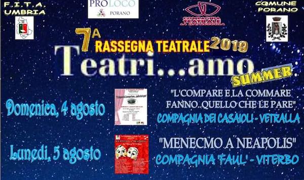 Settima edizione per la rassegna "Teatri...amo Summer" al Piazzone