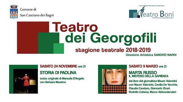 Su il sipario al Teatro dei Georgofili, sette proposte da novembre ad aprile