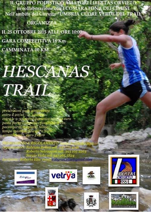 Seconda edizione per la corsa podistica "Hescanas Trail"