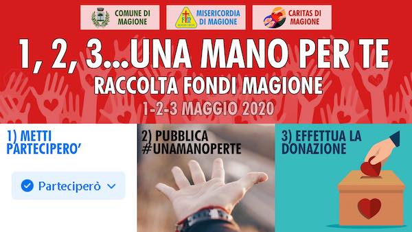 Al via la raccolta fondi "1,2, 3...una mano per te"