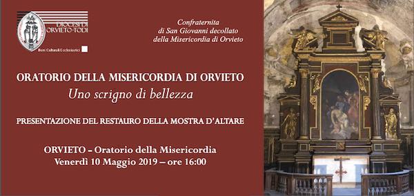 Oratorio della Misericordia, si presenta il restauro della mostra d'altare