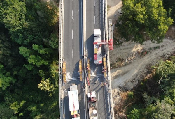 Viadotto Montoro, iniziata la fase di spinta della pila