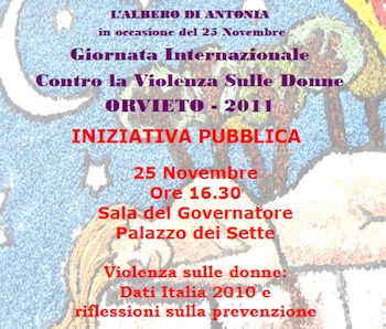 25 Novembre 2011. L'Albero di Antonia propone un'analisi dei Dati Femicidi 2010 in Italia e riflessioni sulla prevenzione