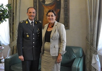 Il Generale Cristiano Zaccagnini alla guida delle Fiamme Gialle umbre. Incontro con la presidente Marini