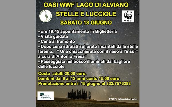 Stelle e lucciole all'Oasi WWF Lago di Alviano
