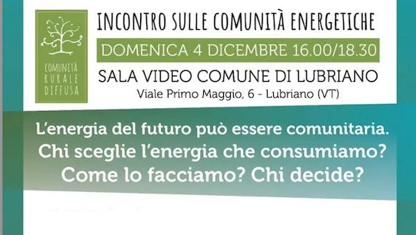 Focus sulle comunità energetiche a cura della Comunità Rurale Diffusa