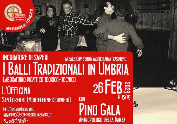 "I balli tradizionali in Umbria", laboratorio didattico organizzato dall'Ecomuseo del Paesaggio Orvietano