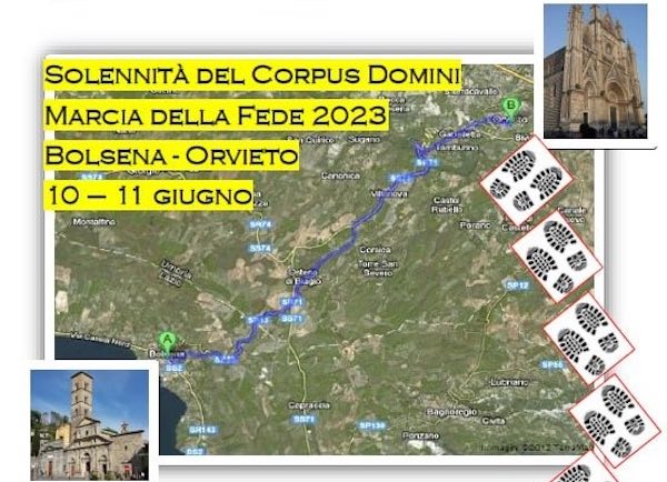 Da Bolsena a Orvieto, si rinnova l'appuntamento con la Marcia della Fede