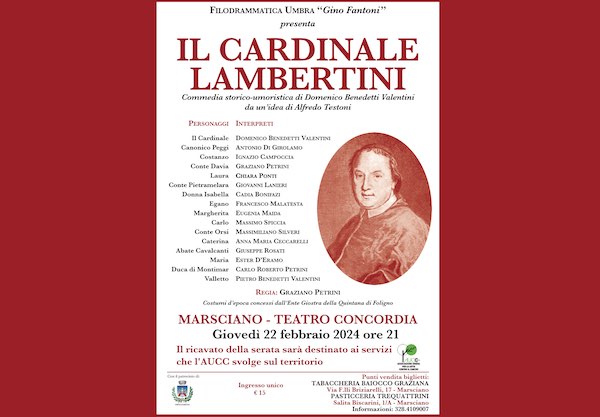 Al Teatro Concordia in scena la solidarietà con la commedia "Il Cardinale Lambertini"