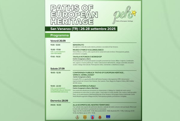 "Paths of European Heritage": tre giorni di scambio culturale europeo tra ambiente, inclusione e cittadinanza attiva