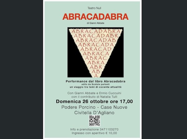 La performance "Abracadabra" di Gianni Abbate apre la rassegna "Restiamo umani"