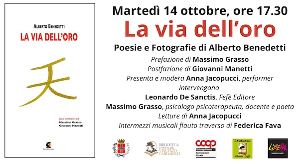 Con "La via dell'oro" Alberto Benedetti apre il ciclo di incontri autunnali di "Librando"