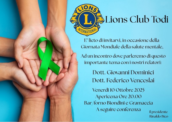 Settimana dedicata a salute mentale e benessere, le attività organizzate da Lions Club