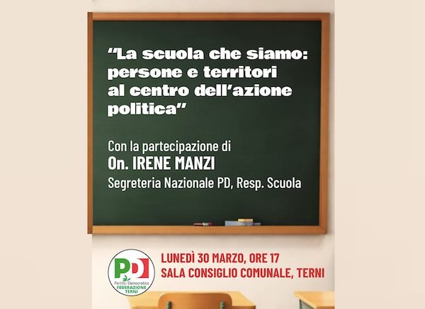 Il Pd lancia l'iniziativa "La scuola che siamo: persone e territori al centro dell&rsquo;azione politica"