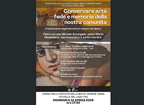 A Civitella del Lago si presentano gli interventi di restauro del dipinto della Piet&agrave;
