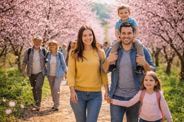 Passeggiata tra i ciliegi in fiore, trekking nella natura nel borgo fantasma della Tuscia