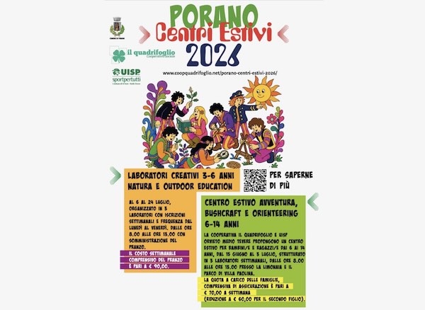 Al via i Centri Estivi per bambine e bambini del Comune di Porano