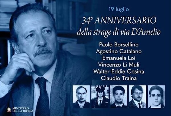 Anniversario della Strage di Via d'Amelio, "onorare la memoria di Paolo Borsellino &egrave; un dovere"